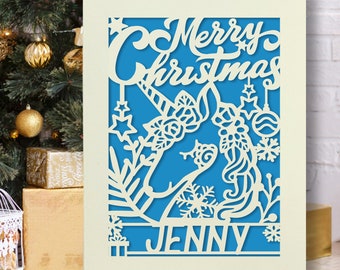 Personalized Christmas Card for Kids Daughter Son  Granddaughter Grandson 2025 Merry Xmas Cards Santa Gift for Brother Sister Girl Boy