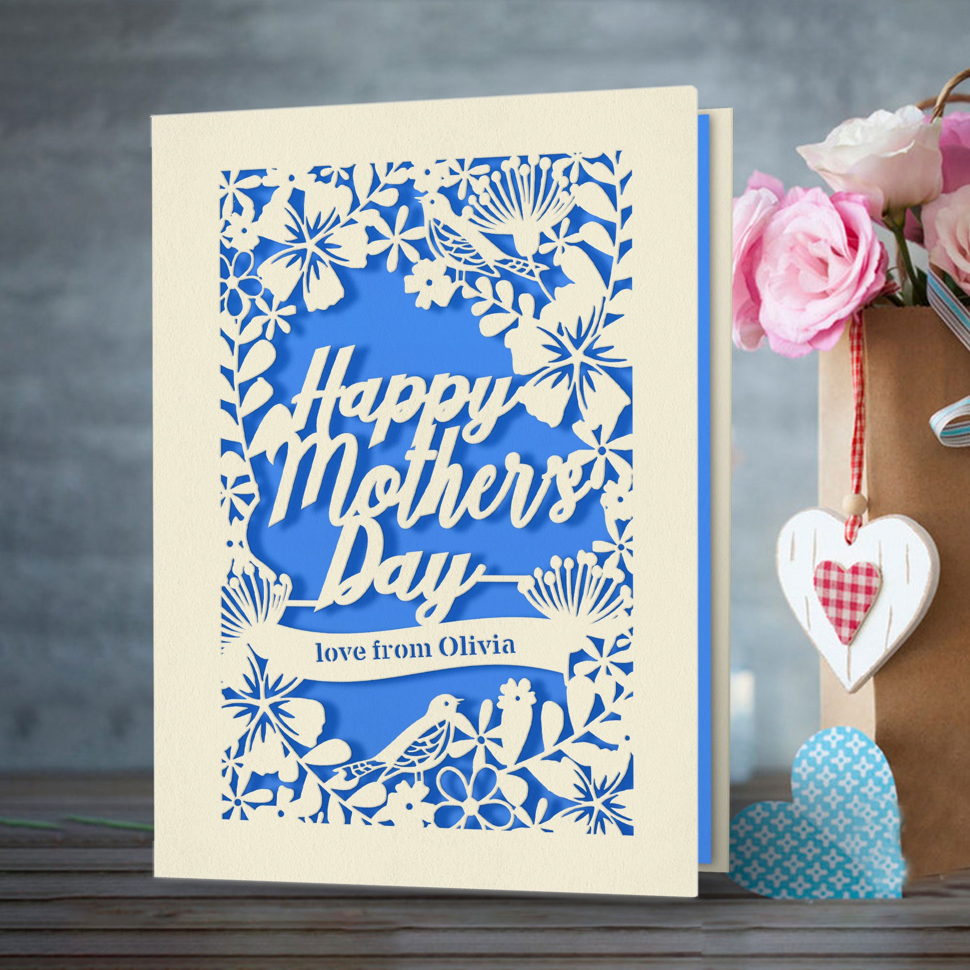 Personalized Mother's Day Card Custom Mothers Day Gift for Mum Her ...
