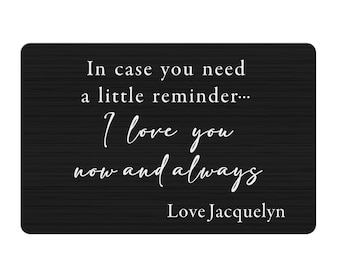 Personalized Wallet Card for Husband Boyfriend Him Engraved Wallet Card Valentines Day Gifts I Love You Cards Wedding Anniversary Gifts