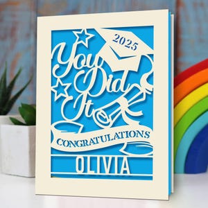 Personalized Graduation Cards for Graduates Students Friends Congratulation Laser Paper Cut Class of 2025 Greeting Card With Envelope