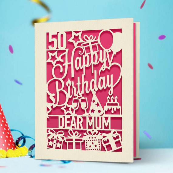 Tarjeta de cumpleaños número 40 de oro rosa, con purpurina cortada con  láser para mujer, regalo de cumpleaños de 40 años para madre, esposa,  hermana
