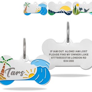 Dog Tags Personalized for Pets Dog Tag Dog Name Tag Deep Laser Engraved Dog Tag Cat Name Tag Colorful Stainless Steel Custom Dog ID Tag