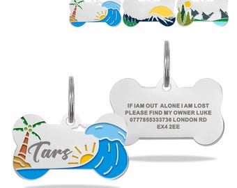 Dog Tags Personalized for Pets Dog Tag Dog Name Tag Deep Laser Engraved Dog Tag Cat Name Tag Colorful Stainless Steel Custom Dog ID Tag