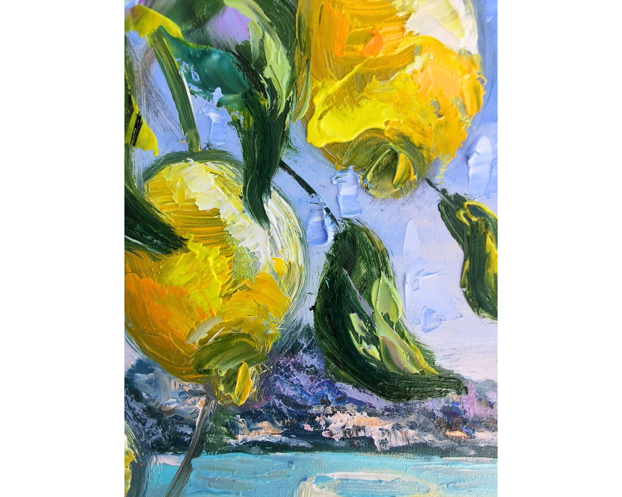 F10号】レモンクラゲが通る 油彩 原画 油絵 絵画 painting 絵画