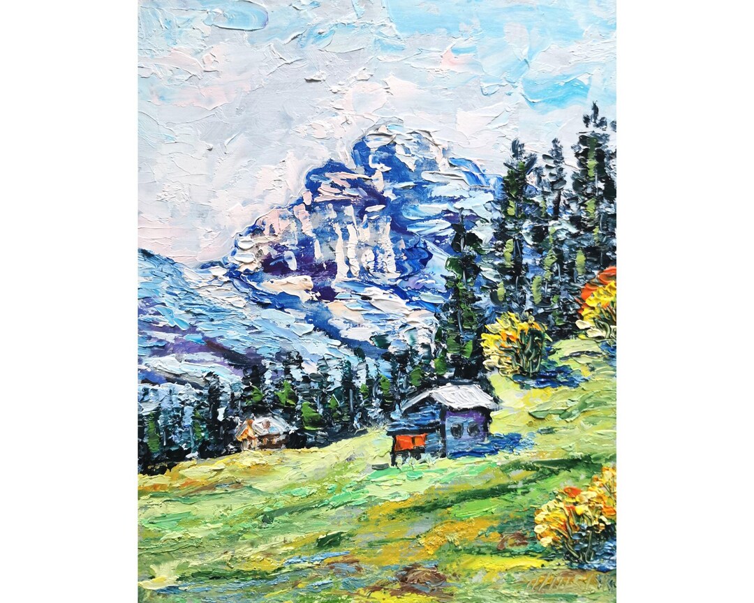 Irish Cottage Painting Original Art Impasto Oil Cottagecore Artwork ...