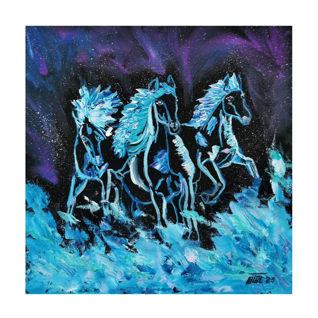 Black Horse Painting Abstract Horse Original Art Farm House Wall Art