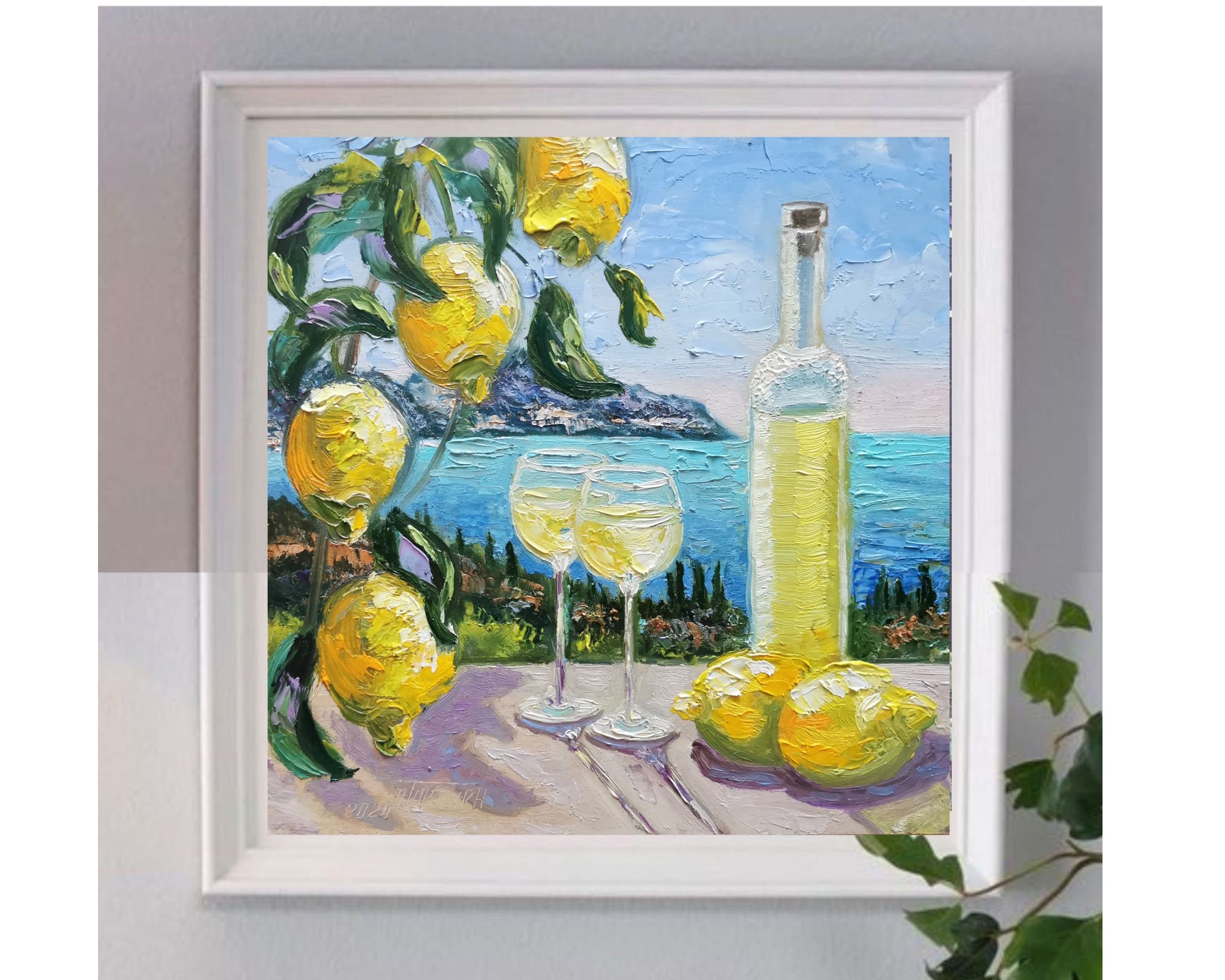 静物画 油彩 風景と瓶の絵画 静物画 油彩 風景と瓶の絵画