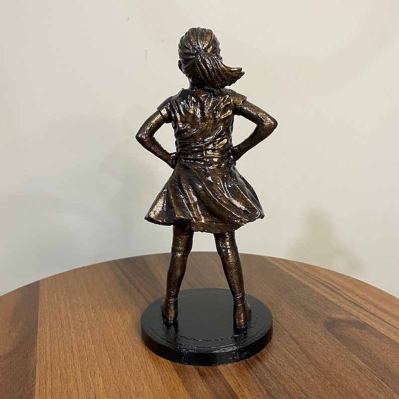 Fearless Girl Statue 3D Printed With Bronze Paint Sculpture Etsy