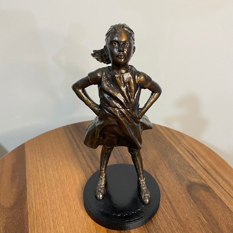 Fearless Girl Statue 3D Printed With Bronze Paint Sculpture Etsy