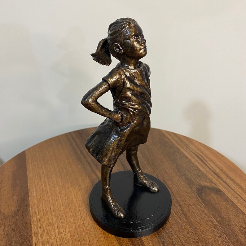 Fearless Girl Statue 3D Printed With Bronze Paint Sculpture Etsy