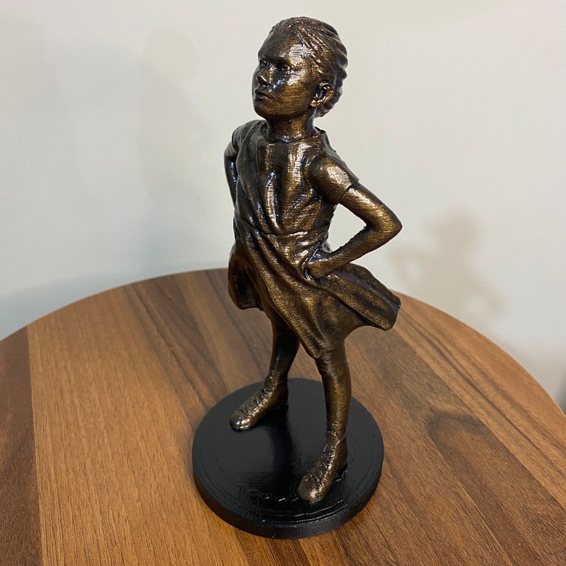 Fearless Girl Statue 3D Printed With Bronze Paint Sculpture Etsy