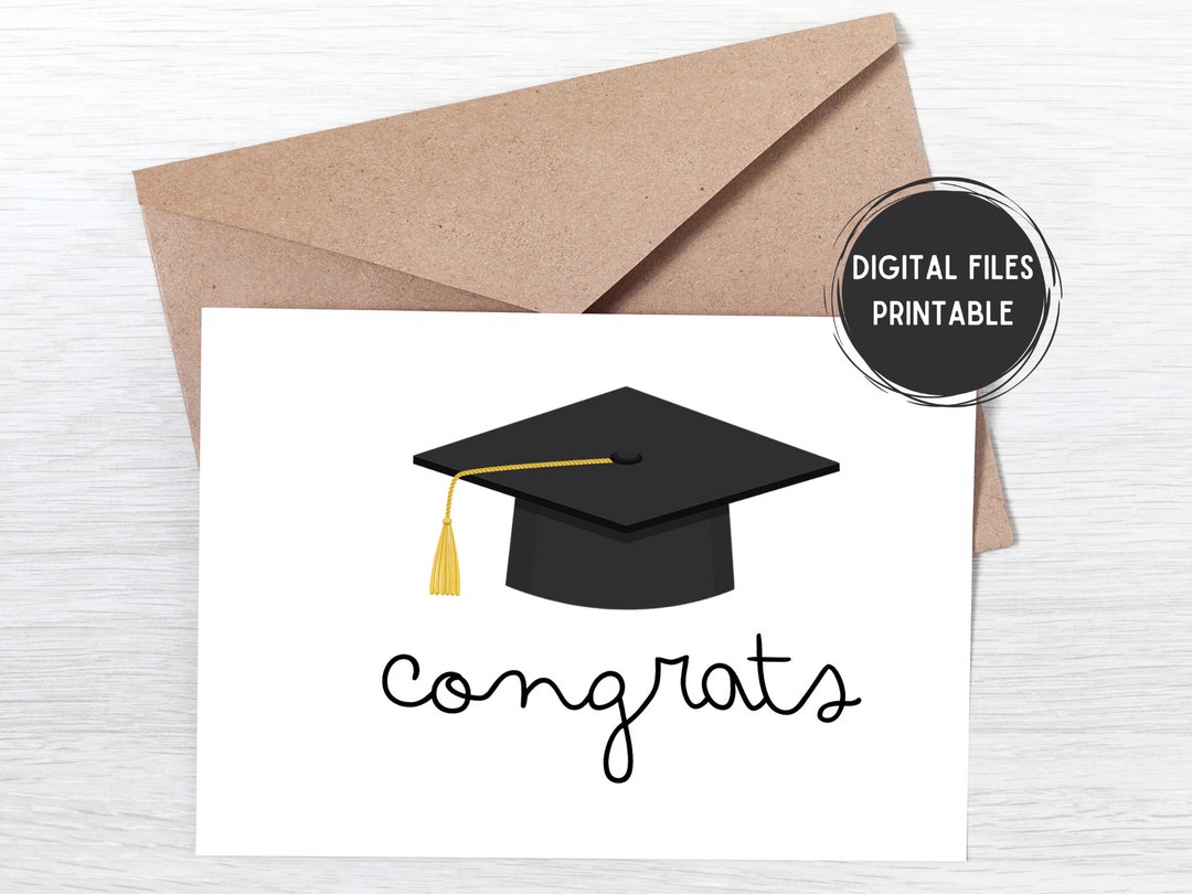 Printable Congrats Graduation Card Instant Download Digital Card 4x5 ...