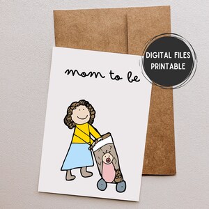 Printable Mom to Be Card Instant Download Digital Card 5.5 X 8.5 Folded ...