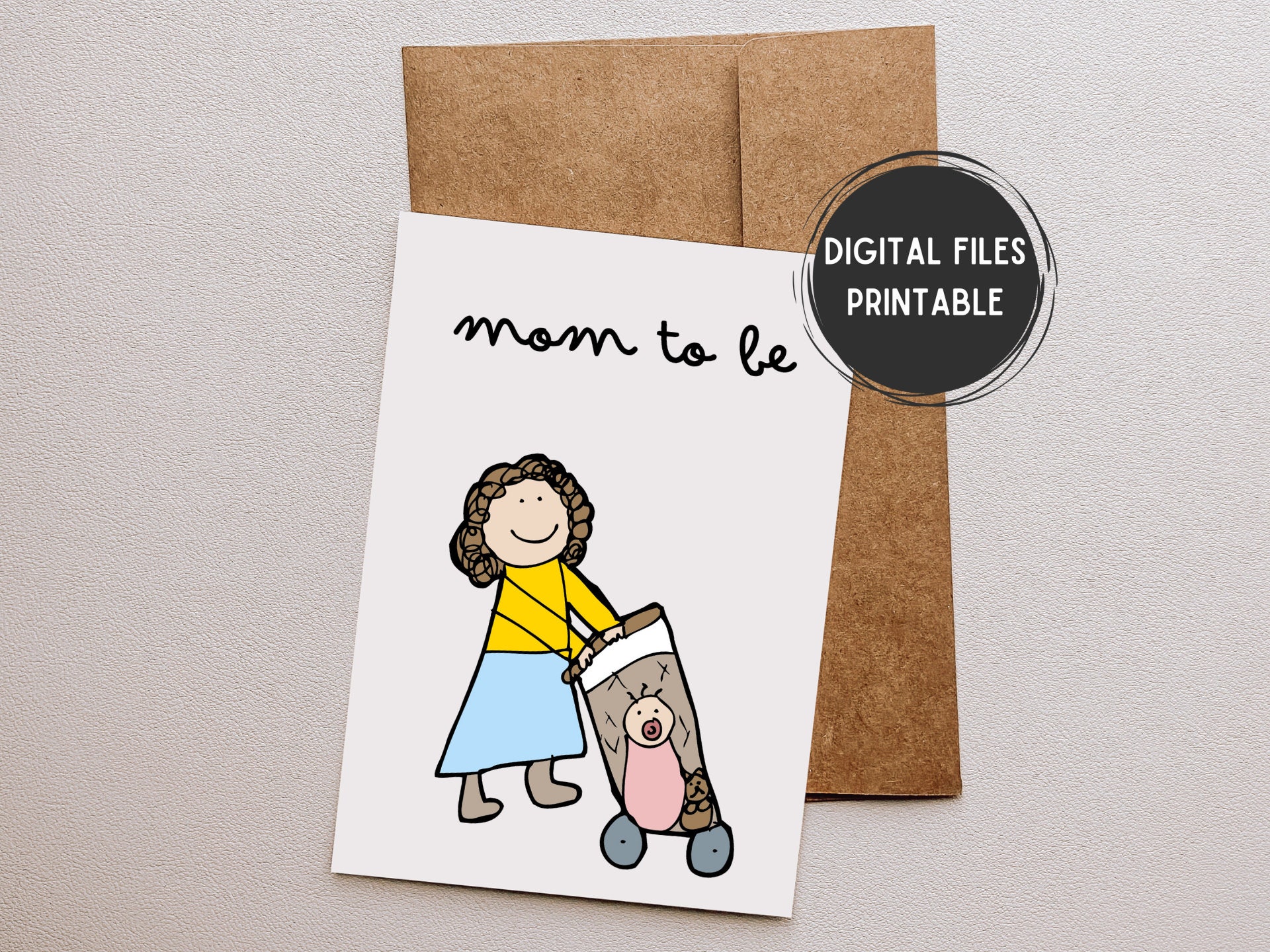 Printable Mom to Be Card Instant Download Digital Card 5.5 X 8.5 Folded ...