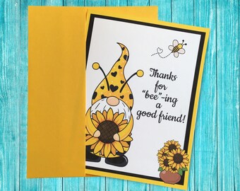 Gnome Printable Thank You Card | Blank Thank You Card