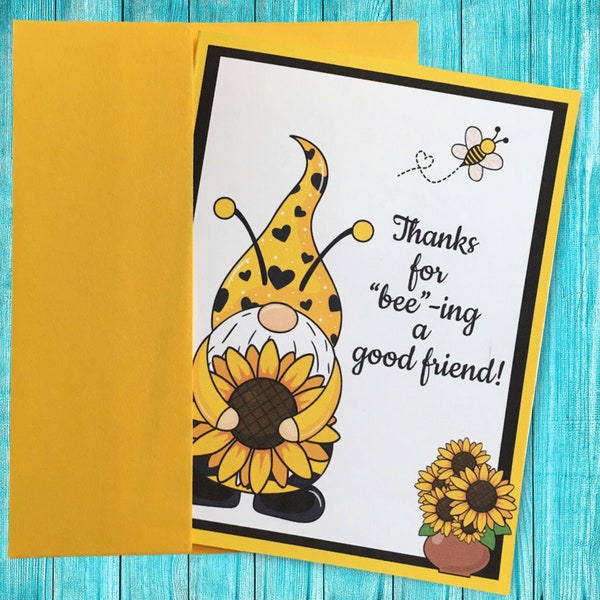 Gnome Printable Thank You Card | Blank Thank You Card