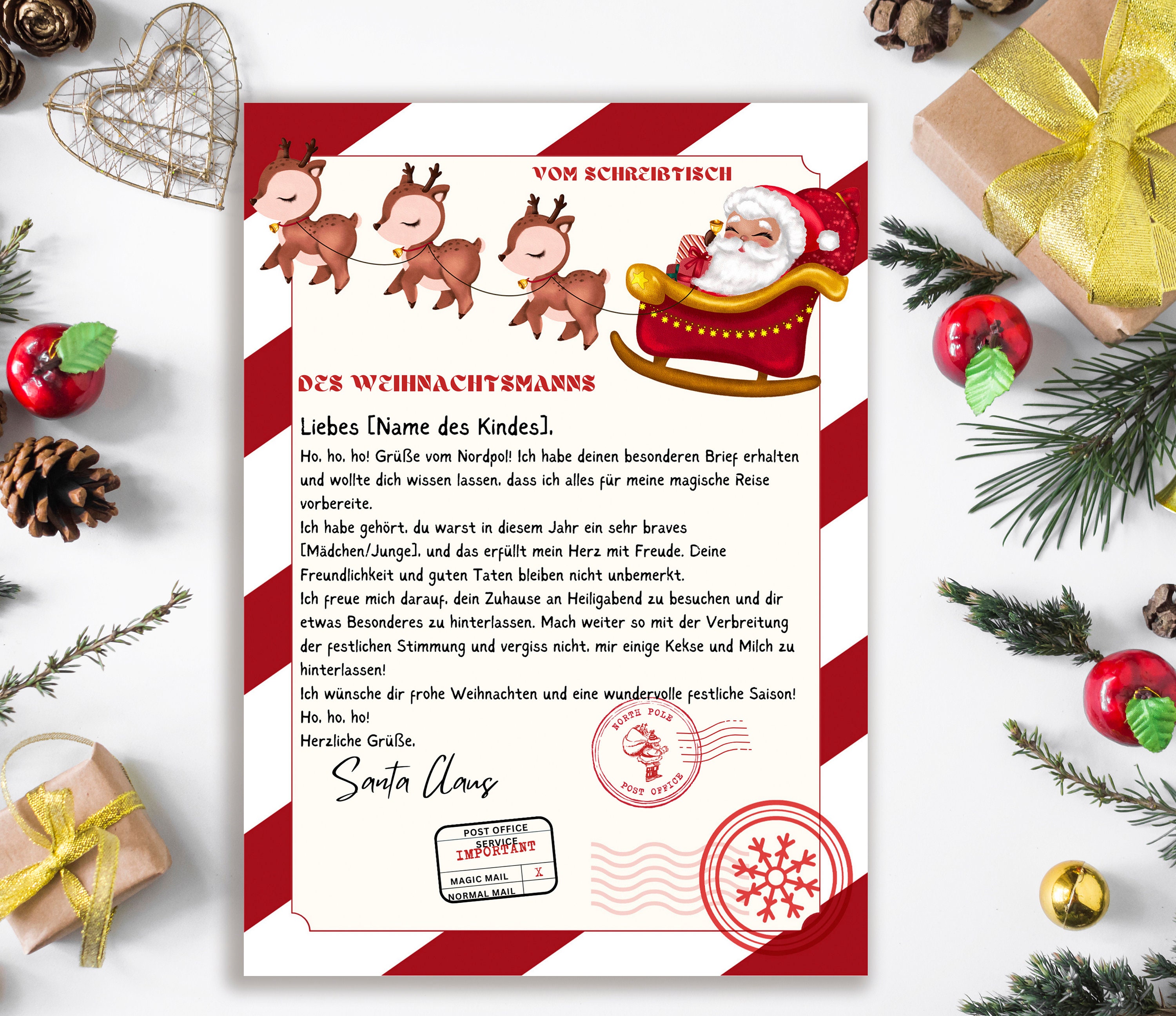 Brief vom Weihnachtsmann zum Ausdrucken: Magie und Kreativität für die Weihnachtszeit!
