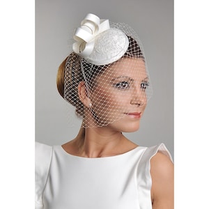 Big Loops Bridal Hat Wedding Hat Birdcage Veil Handmade Fascinator