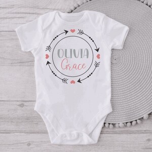 Personalized Baby Girl Onesie®,Baby Girl Name Onesies®, Heart Onesie® Girl - Baby Name Onesie® - Baby Girl Gift,Custom Onesie® for baby
