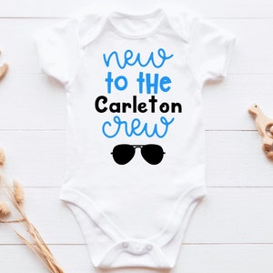 Custom Onesie®, New to the Last Name Crew Onesie®, Personalized Onesie® new baby, New Baby Family member announcement