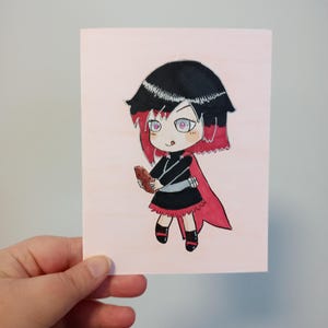 Carte de voeux vierge RWBY Chibi dessinée à la main