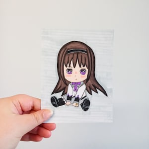 Hand Drawn Madoka Magica Homura Akemi Chibi Original Art Card
