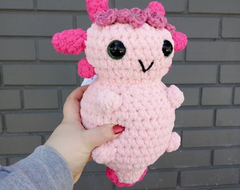 Crochet Amigurumi Handmade Fairy Axolotl Plushie Stuffie