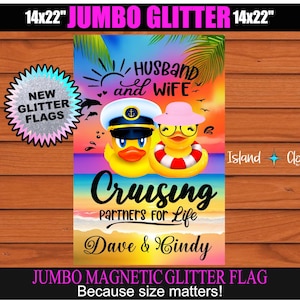 Husband And Wife Cruising Partners For Life Door Decoration, Cruise Door Banner, Peronalized Cruise Flag, Cruise Door Sign, Couples Cruise