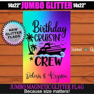 Birthday Cruisn Crew Door Flag, Magnetic Cruise Door Sign, Birthday Cruise Door Decoration, Birthday Cruise Sign, Cabin Door Magnet
