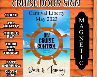 Cruise Control Ship Wheel Flag, Magnetic Cruise Control Flag, Ship Wheel Sign, Cruise Ship Magnet, Magnetic Ship Wheel Door Banner