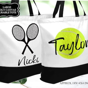 Custom Tennis Tote Bag, Personalized Tennis Bag, Tennis Lover Gift Bag, Tennis Team Bag, Team Sport Bag, Sport Tote Bag, Beach Bag, Travel