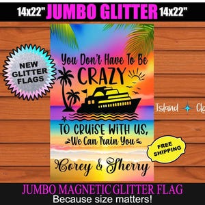 Crazy Friends Door Flag, Magnetic Cruise Door Sign, Birthday Cruise Door Decoration, Birthday Cruise Sign, Cabin Door Magnet