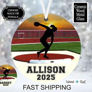 Discus Thrower Ornament, Male or Female, Track and Field Ornament, Track Ornament, Field Event Ornament, Discus Ornament, Track Team Gift
