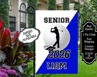 Personalized Senior Golfer Graduation Flag, Class of 2024