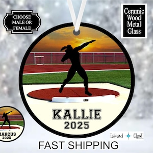 Shot Putter Ornament, Male Or Female, Christmas Keepsake, Customized Ornament, Track and Field Ornament, Track and Field Ornament, Shot Put