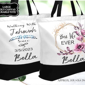 JW Baptism Tote, JW Best Life Ever Bag, Witness Travel Tote, Beach Bag, Service Bag, Grocery Tote, Overnight Bag, Assembly Bag, Gift Bag