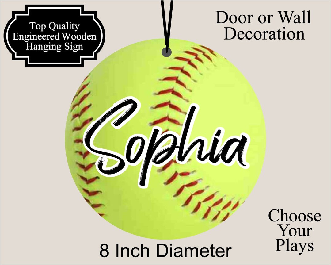 Custom Softball Sign Hanging 8 Inch MDF Wooden Sign Theater Etsy