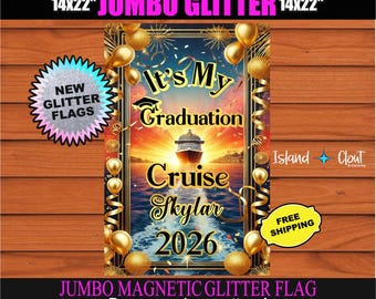 Graduation Cruise Banner, Custom Graduation Cruise Flag, Magnetic Graduation Cruise Sign, Graduation Cruise GIft, Cruise Door Sign,
