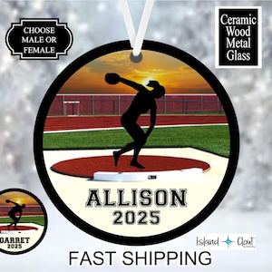 Discus Thrower Ornament, Male or Female, Track and Field Ornament, Track Ornament, Field Event Ornament, Discus Ornament, Track Team Gift
