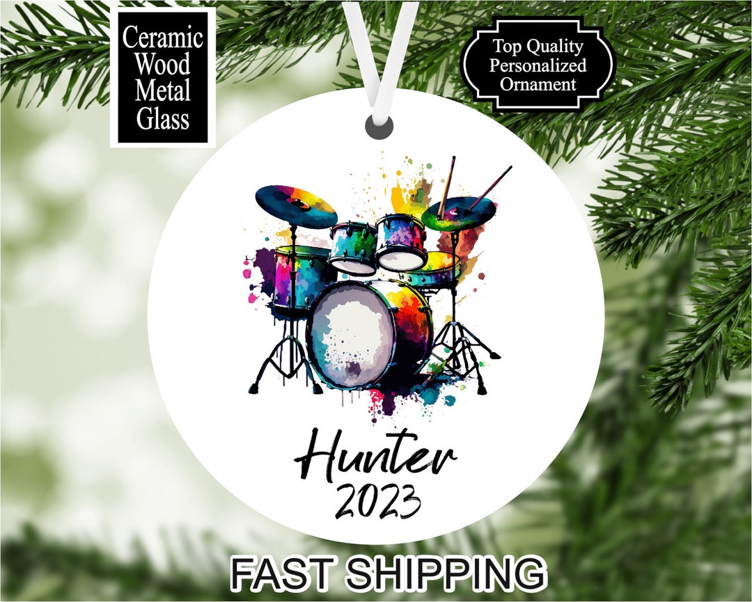 Drums Ornament, Personalized Musical Instrument Ornament, Music