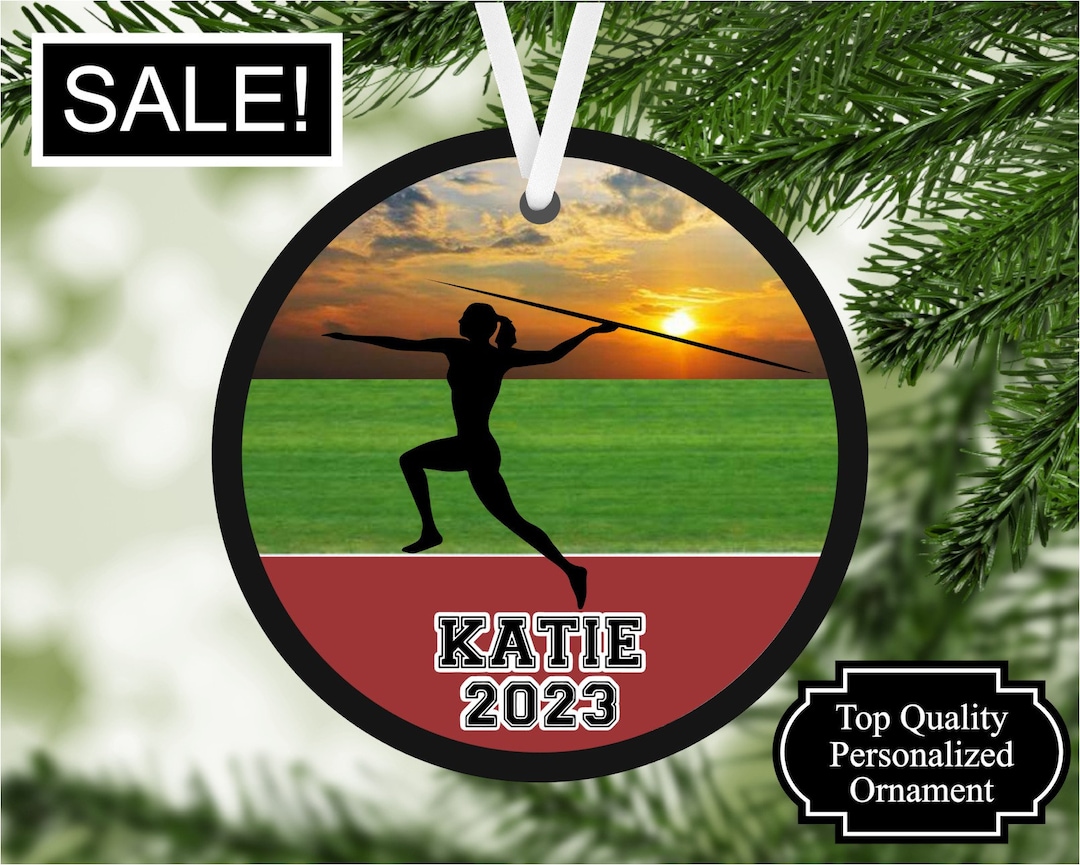 Female Javelin Thrower Personalized Custom Christmas Ornament, Unique