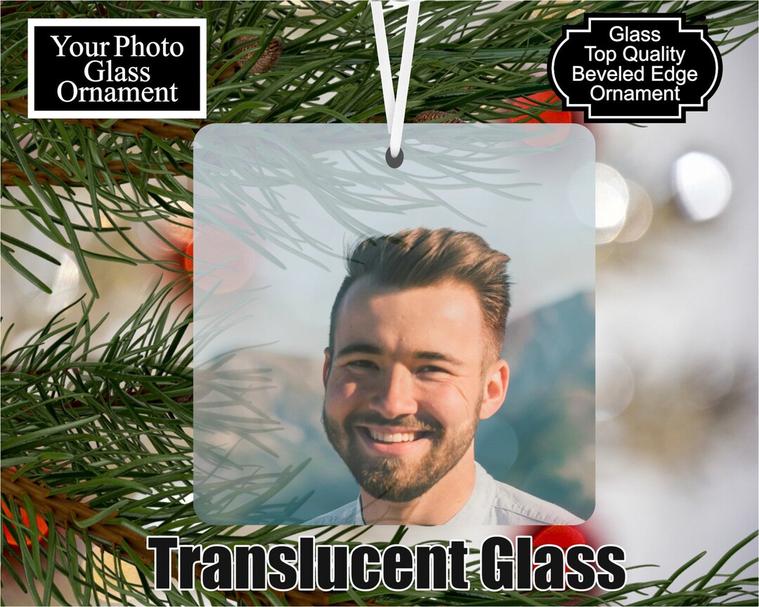 Custom Glass Christmas Ornament, Photo Ornament, Personalized Photo Ornament, Put Your Treasured