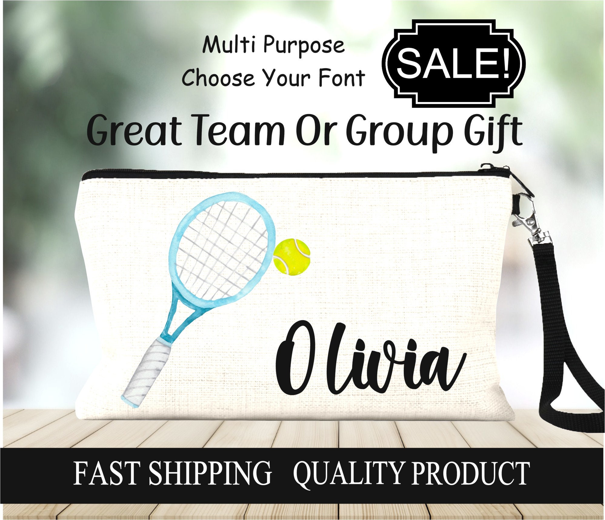 Tennis Make-up-Tasche 'I Came I Saw I Served' – Baumwoll-Leinen, 25,4x17 Cm, Geschenk Für Tennisspielerinnen