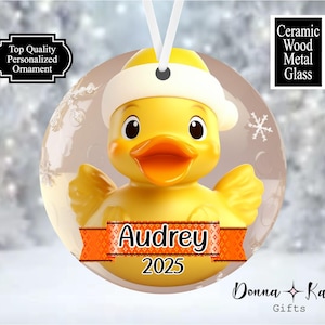 Adorno de pato, adorno de pato personalizado, pato amarillo 3D, adorno de patito de goma, adorno de pato de crucero, recuerdo navideño, pato personalizado