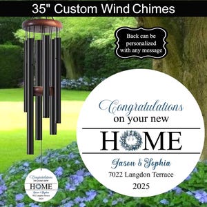 New Home Custom Wind Chimes, Personalized Wind Chimes, First Home Gift, New Home Gift, First Time Homeowners Wind Chimes, Housewarming Gift