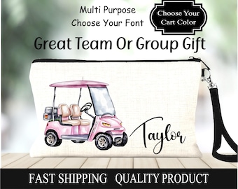 Custom Golf Cart Accessory Bag, Choose Your Color Cart Bag, Golf Tee Bag, Womans Golf Tee Bag, Golf Wristlet, Adorable Golf Lover Womens Bag