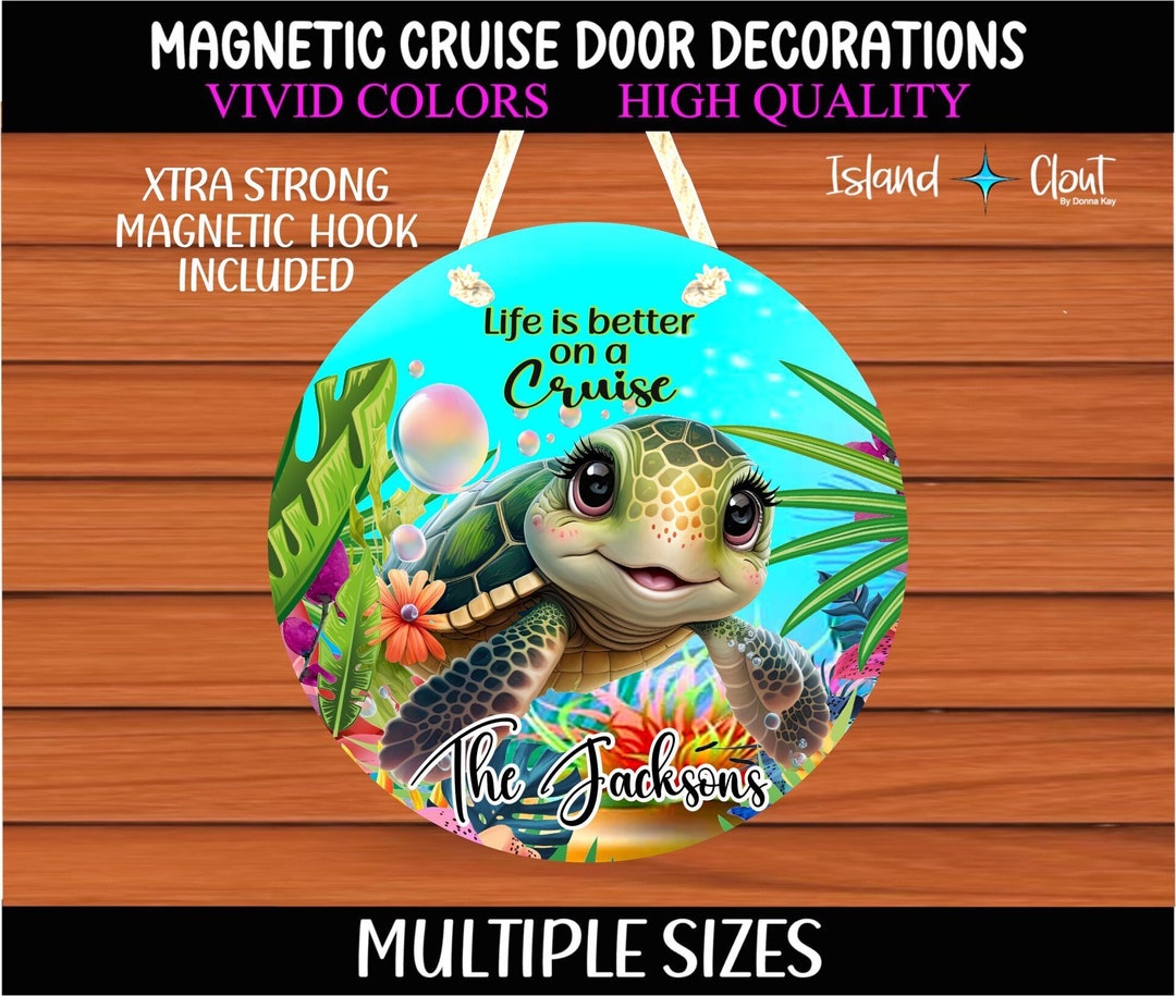 Post Sign Turtle Magnet Magnetic Turtle Cruise Sign, Custom Cruise Sign Including Super Strong ...