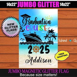 Graduation Cruise Banner, Custom Graduation Cruise Flag, Magnetic Graduation Cruise Sign, Graduation Cruise GIft, Cruise Door Sign,