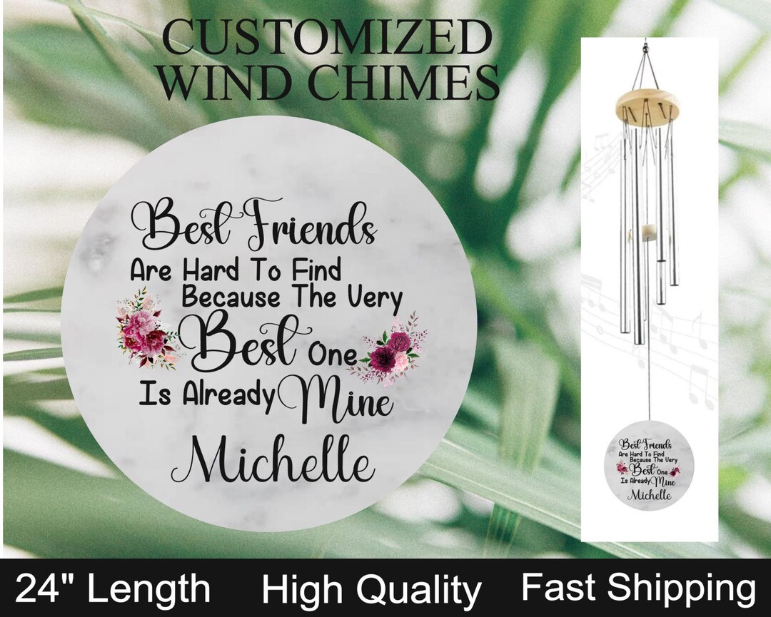 Custom Best Friends Wind Chime, Personalized Endless Friendship Wind