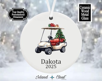 Custom Golf Ornament, Christmas Golf Cart Ornament, Golfer Ornament, , Gift For Golfer, Great Golf Gift, Golf Christmas, Golf Cart, Golfmas